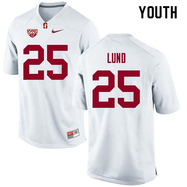 Youth Stanford Cardinal #25 Sione Lund College Football Jerseys Sale-White - Click Image to Close